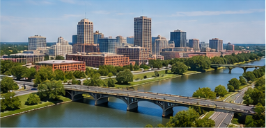 Plumbing service area map of Wichita Falls, TX and surrounding towns